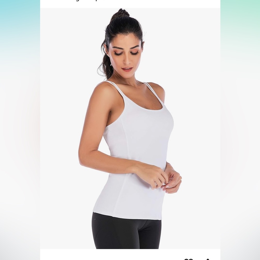 Running Girl white size small yoga tank top. {235}